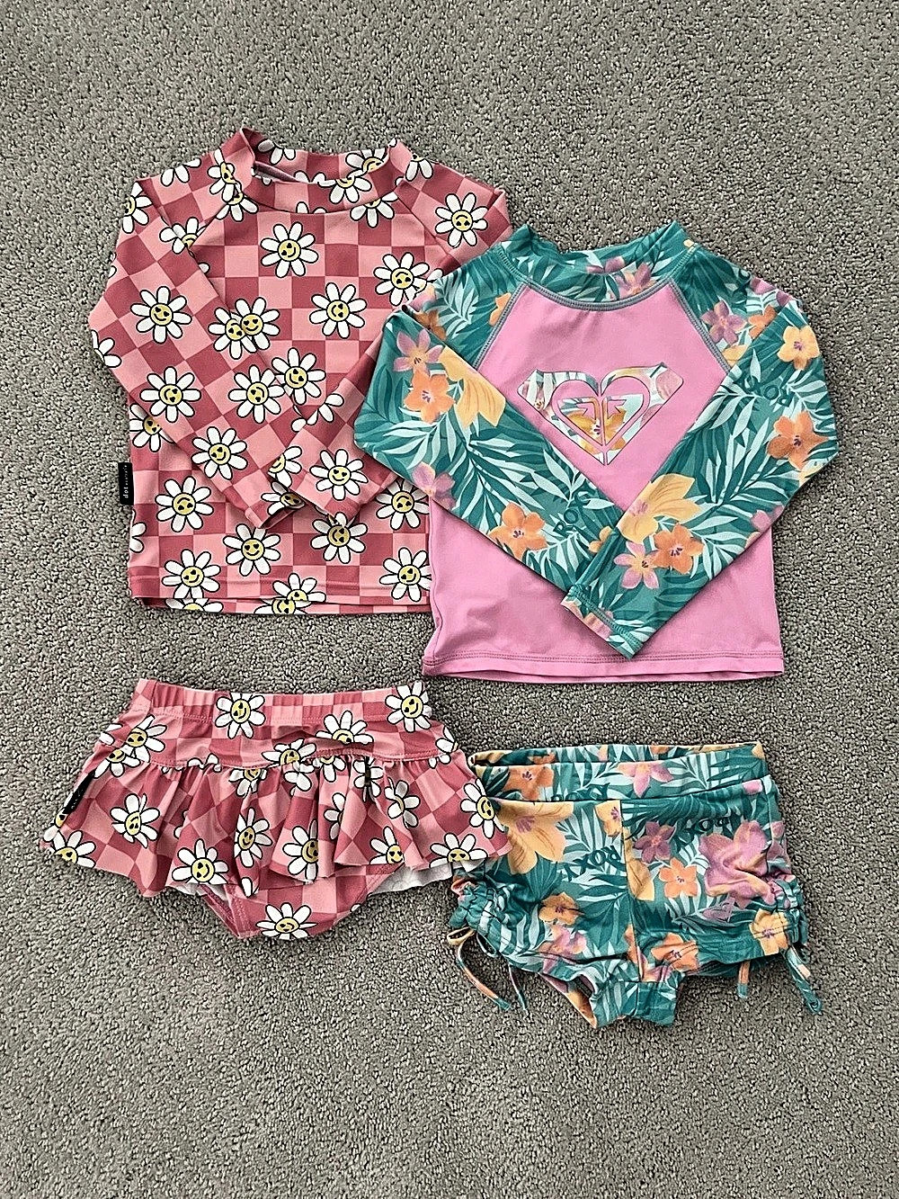 Roxy Girl + Dot Australia Rash Guard Swim Sets (Toddler Girl Size 18-24 Months)